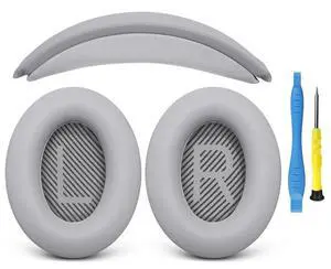 Ear Pads & Headband Replacement Kit for Bose QC35/QC35 ii - Silver | Earpads Ear Cushions & Headband, DIY Repair Part with Tool, for QuietComfort35 & Quiet Comfort35 ii, Easy Installation Ear Pads & Headband Replacement Kit for Bose QC35/QC35 ii - Silver | Earpads Ear Cushions & Headband, DIY Repair Part with Tool, for QuietComfort35 & Quiet Comfort35 ii, Easy Installation