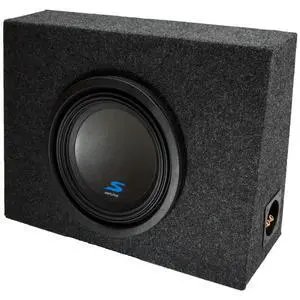 Alpine S-W10D4 Loaded Single 10" Sub Box Type S Subwoofer Enclosure Bundle | Dual voice coil woofer matched to its cabinet, strong daily bass, ready to wire to your amplifier, 10 inch size Alpine S-W10D4 Loaded Single 10" Sub Box Type S Subwoofer Enclosure Bundle | Dual voice coil woofer matched to its cabinet, strong daily bass, ready to wire to your amplifier, 10 inch size