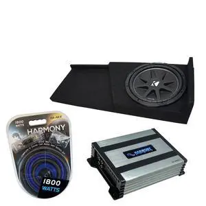 Compatible with 2007-2013 Chevy Silverado Extended Cab Truck Kicker Bundle Comp C10 Single 10 Sub Box Enclosure & Harmony HA-A400.1 Amp Compatible with 2007-2013 Chevy Silverado Extended Cab Truck Kicker Bundle Comp C10 Single 10 Sub Box Enclosure & Harmony HA-A400.1 Amp