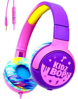 Kidz Bop, Wired Headphones for Kids | Microphone | 3.5mm Plug | Volume Limiting 85dB/94dB | Soft Pads | Adjustable | School Use | Gift 3 4 5 6 7 8+ Year Old Girls Boys Toddlers Kidz Bop, Wired Headphones for Kids | Microphone | 3.5mm Plug | Volume Limiting 85dB/94dB | Soft Pads | Adjustable | School Use | Gift 3 4 5 6 7 8+ Year Old Girls Boys Toddlers