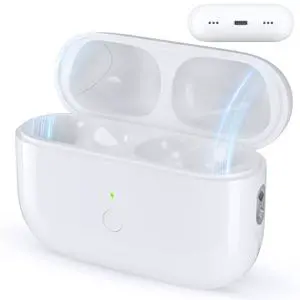 Charging Case Replacement for AirPods Pro 2nd & 1st Gen(Without Earbuds) | Compatible with AirPods Pro 1st/2nd Charging Case,with Buletooth Pairing Button,Support Lightning and Wireless Charging,White Charging Case Replacement for AirPods Pro 2nd & 1st Gen(Without Earbuds) | Compatible with AirPods Pro 1st/2nd Charging Case,with Buletooth Pairing Button,Support Lightning and Wireless Charging,White