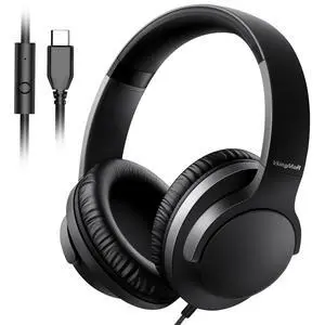 USB C Over Ear Headphones Wired with Microphone,Black | Type C Wired Headphones with In-line Control/Foldable&Lightweight/HD Stereo Sound for iPhone 15-17/Samsung/Laptop/Tablet USB C Over Ear Headphones Wired with Microphone,Black | Type C Wired Headphones with In-line Control/Foldable&Lightweight/HD Stereo Sound for iPhone 15-17/Samsung/Laptop/Tablet