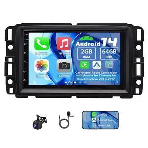 Android 14 Car Radio Compatible with Acadia for Traverse for Buick Enclave 2013-2017, 2G+32G 7" Touch Screen Car Stereo with Wireless Carplay Android Auto GPS WiFi Mic Backup Camera (2+64G) Android 14 Car Radio Compatible with Acadia for Traverse for Buick Enclave 2013-2017, 2G+32G 7" Touch Screen Car Stereo with Wireless Carplay Android Auto GPS WiFi Mic Backup Camera (2+64G)