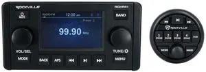 RGHR51 5 Zone Single Din Marine Receiver Bluetooth/Radio/Wired Remote | IP66 Waterproof, 4" TFT Display, Wired Remote with Zone Volume Controls, USB, AM/FM, Built-in EQ, Rear Camera Input RGHR51 5 Zone Single Din Marine Receiver Bluetooth/Radio/Wired Remote | IP66 Waterproof, 4" TFT Display, Wired Remote with Zone Volume Controls, USB, AM/FM, Built-in EQ, Rear Camera Input