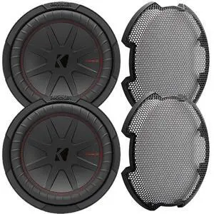 48CWR104 CompR 10" 800 Watts Max Power 4-Ohm Car Audio Subwoofer (Pair) Bundle Combo with 10" Round Steel Mesh Subwoofer Grille 48CWR104 CompR 10" 800 Watts Max Power 4-Ohm Car Audio Subwoofer (Pair) Bundle Combo with 10" Round Steel Mesh Subwoofer Grille