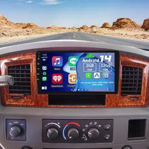 2Din Car Stereo Upgrade Radio for Dodge Ram 1500 2500 3500 06-2008 | Android 14 2G+32G 10" Touchscreen with Carplay Android Auto GPS WiFi Bluetooth RDS Mirrorlink Mic Backup Camera 2Din Car Stereo Upgrade Radio for Dodge Ram 1500 2500 3500 06-2008 | Android 14 2G+32G 10" Touchscreen with Carplay Android Auto GPS WiFi Bluetooth RDS Mirrorlink Mic Backup Camera