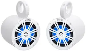Bundle: (2) Kicker 51KM604WL KM60 6.5" 50w Marine Boat Speakers with Pair Rockville MAC65W 6.5" White Aluminum Wakeboard Tower Speaker Pod Enclosures (2 Items) Bundle: (2) Kicker 51KM604WL KM60 6.5" 50w Marine Boat Speakers with Pair Rockville MAC65W 6.5" White Aluminum Wakeboard Tower Speaker Pod Enclosures (2 Items)