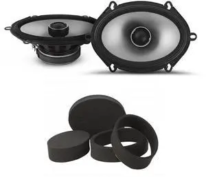 S2-S68 5x7 in Speaker and RKFR5768 Ring Bundle | Type S 5x7 in coaxial speakers with Stinger Roadkill Fast Rings for 5x7 to 6x8 in openings S2-S68 5x7 in Speaker and RKFR5768 Ring Bundle | Type S 5x7 in coaxial speakers with Stinger Roadkill Fast Rings for 5x7 to 6x8 in openings