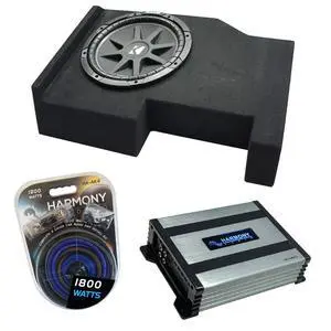 Kicker Comp C10 Sub Box HA-A400.1 Amp Fits 2014-2018 GMC Sierra Crew Cab | Single 10 inch subwoofer package, vehicle-specific enclosure design, matched with power included, simple audio system upgrade Kicker Comp C10 Sub Box HA-A400.1 Amp Fits 2014-2018 GMC Sierra Crew Cab | Single 10 inch subwoofer package, vehicle-specific enclosure design, matched with power included, simple audio system upgrade