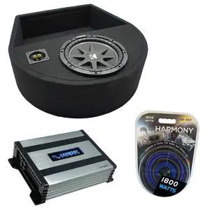 Kicker Comp C10 Spare Tire Subwoofer Amp Package HA-A400.1 Sub Box 10" | Hidden wheel-well bass with mono power included, keeps your trunk usable, complete wired-in combo, 10 inch size Kicker Comp C10 Spare Tire Subwoofer Amp Package HA-A400.1 Sub Box 10" | Hidden wheel-well bass with mono power included, keeps your trunk usable, complete wired-in combo, 10 inch size