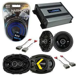 Kicker Classic 43DSC6504 Compatible with Honda Civic 1996-2000 Bundle with 43DSC69304 6"x9" 70W RMS Speaker, HA-A400.4 400W Amp, HA-AK8 Install Kit and 6.5" 50W Kicker Classic 43DSC6504 Compatible with Honda Civic 1996-2000 Bundle with 43DSC69304 6"x9" 70W RMS Speaker, HA-A400.4 400W Amp, HA-AK8 Install Kit and 6.5" 50W