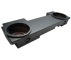 Dual 12" Sub Box Fits 2002-2013 GMC Sierra 3500HD Crew Cab Rhino Coated | Under-seat HD subwoofer enclosure, liner-style protective finish, heavy-duty truck design, holds 2 twelve-inch woofers Dual 12" Sub Box Fits 2002-2013 GMC Sierra 3500HD Crew Cab Rhino Coated | Under-seat HD subwoofer enclosure, liner-style protective finish, heavy-duty truck design, holds 2 twelve-inch woofers
