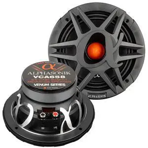 1 Pair of VCA658 VENUM PRO Series 6.5" 1400 Watts Max 350 Watts RMS Mid-Range Car Audio Speaker 8-Ohm Proprietary Grille, Cast Basket, Cloth Surround, Non Pressed Paper Cone, Ferrite Magnet 1 Pair of VCA658 VENUM PRO Series 6.5" 1400 Watts Max 350 Watts RMS Mid-Range Car Audio Speaker 8-Ohm Proprietary Grille, Cast Basket, Cloth Surround, Non Pressed Paper Cone, Ferrite Magnet