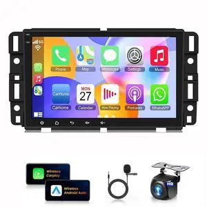 8'' Car Stereo for 2007-2012 Chevrolet Chevy Silverado Impala GMC Sierra Acadia Enclave Yukon 2007-2012 w/Wireless Carplay & Android Auto GPS BT AHD Mirror Link SWC Mic, 2+32G 8'' Car Stereo for 2007-2012 Chevrolet Chevy Silverado Impala GMC Sierra Acadia Enclave Yukon 2007-2012 w/Wireless Carplay & Android Auto GPS BT AHD Mirror Link SWC Mic, 2+32G