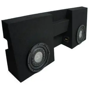 Loaded Subwoofer Enclosure Dual 10" F104 Fits 05-15 Toyota Tacoma Harmony | 2 drivers included, double cab truck bass package, direct-fit sub box design, simple installation, 10 inch size Loaded Subwoofer Enclosure Dual 10" F104 Fits 05-15 Toyota Tacoma Harmony | 2 drivers included, double cab truck bass package, direct-fit sub box design, simple installation, 10 inch size
