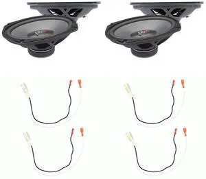 OE-690D 6x9 3-Way 100W RMS Speaker Toyota Harness Bundle | 6x9 in 3-way speakers rated 100W RMS and 300W max with dual 4 ohm voice coils and 72-8104 harness OE-690D 6x9 3-Way 100W RMS Speaker Toyota Harness Bundle | 6x9 in 3-way speakers rated 100W RMS and 300W max with dual 4 ohm voice coils and 72-8104 harness