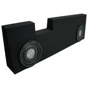 Loaded Dual 10" Sub Box F104 Fits 01-14 F250 F350 Crew Cab | Drivers arrive pre-mounted, air-tight MDF build, matched internal volume, spring terminals, subwoofer 10 inch ready Loaded Dual 10" Sub Box F104 Fits 01-14 F250 F350 Crew Cab | Drivers arrive pre-mounted, air-tight MDF build, matched internal volume, spring terminals, subwoofer 10 inch ready