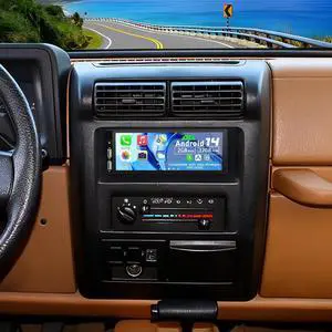 Double Din Car Stereo Upgrade Radio for Jeep Wrangler 1997-2002 | Android 14 2G+32G 6.86" Touchscreen Wireless Carplay Android Auto GPS WiFi Bluetooth RDS DSP SWC Mirrorlink Mic Backup Camera Double Din Car Stereo Upgrade Radio for Jeep Wrangler 1997-2002 | Android 14 2G+32G 6.86" Touchscreen Wireless Carplay Android Auto GPS WiFi Bluetooth RDS DSP SWC Mirrorlink Mic Backup Camera