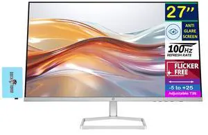HP Series 5 527sf 27" FHD IPS Monitor with 300 nits Brightness, 5ms Response Time, Flicker Free, Anti-Glare, VGA, HDMI, & Dockztorm USB Port Expander, Black/Silver Color (94F44AA#ABA) HP Series 5 527sf 27" FHD IPS Monitor with 300 nits Brightness, 5ms Response Time, Flicker Free, Anti-Glare, VGA, HDMI, & Dockztorm USB Port Expander, Black/Silver Color (94F44AA#ABA)