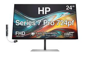 Series 7 Pro 724pf 24" FHD IPS Monitor, 4-Way Adjustable, VESA | Anti-Glare, Flicker Free, 100mm VESA, DisplayPort, HDMI, w/Dockztorm USB Port Expander Series 7 Pro 724pf 24" FHD IPS Monitor, 4-Way Adjustable, VESA | Anti-Glare, Flicker Free, 100mm VESA, DisplayPort, HDMI, w/Dockztorm USB Port Expander