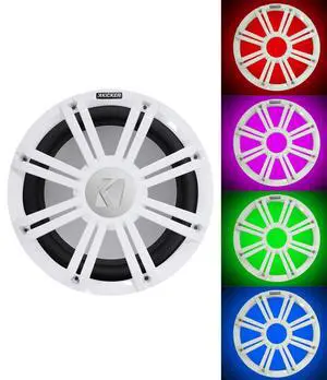 45KM124 12" 350 Watt Marine Boat Subwoofer w/White LED Grille KM12 45KM124 12" 350 Watt Marine Boat Subwoofer w/White LED Grille KM12