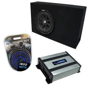 Kicker Comp C10 Ported 10" Sub Box with Harmony HA-A400.1 Amp Fits Trucks | Single 10 inch subwoofer bundle package, vented enclosure for regular cab, matched mono power, pre-loaded ready to wire Kicker Comp C10 Ported 10" Sub Box with Harmony HA-A400.1 Amp Fits Trucks | Single 10 inch subwoofer bundle package, vented enclosure for regular cab, matched mono power, pre-loaded ready to wire
