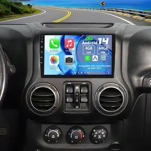 Double Din Car Stereo Upgrade Radio for Jeep Wrangler JK 2007-2017 | Android 14 4G+64G 10" Touchscreen Carplay Android Auto GPS WiFi Bluetooth RDS DSP SWC Mirrorlink Mic Backup Camera Double Din Car Stereo Upgrade Radio for Jeep Wrangler JK 2007-2017 | Android 14 4G+64G 10" Touchscreen Carplay Android Auto GPS WiFi Bluetooth RDS DSP SWC Mirrorlink Mic Backup Camera