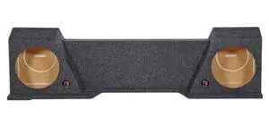 REC29 Dual 10" Downfire Sub Enclosure for 2007-13 GMC/Chevy Xcab | Underseat Sub Box, Charcoal Carpet, 5/8" MDF Wood, 0.62 Cu Ft per Sub, 5" Mounting Depth, 9" Cutout, High Transmission REC29 Dual 10" Downfire Sub Enclosure for 2007-13 GMC/Chevy Xcab | Underseat Sub Box, Charcoal Carpet, 5/8" MDF Wood, 0.62 Cu Ft per Sub, 5" Mounting Depth, 9" Cutout, High Transmission
