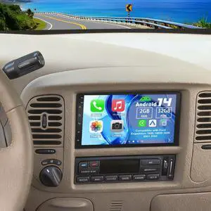 Android 14 2 Din Car Stereo Radio for Ford Expedition 1998-2002 | 7" Touchscreen Car Radio w/Wireless Carplay Android Auto GPS WiFi Bluetooth RDS DSP SWC Mic Backup Camera Android 14 2 Din Car Stereo Radio for Ford Expedition 1998-2002 | 7" Touchscreen Car Radio w/Wireless Carplay Android Auto GPS WiFi Bluetooth RDS DSP SWC Mic Backup Camera