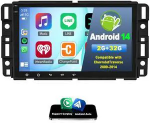 Double Din Car Stereo Upgrade Radio for Chevrolet Traverse 2009-14 | Android 14 8" Touchscreen with Wireless Carplay Android Auto GPS WiFi Bluetooth RDS DSP SWC Mirrorlink Double Din Car Stereo Upgrade Radio for Chevrolet Traverse 2009-14 | Android 14 8" Touchscreen with Wireless Carplay Android Auto GPS WiFi Bluetooth RDS DSP SWC Mirrorlink