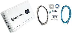 Atom 8W 8-Channel Marine Boat Amplifier with 4 AWG Wiring Kit | 3500W Peak / 880W RMS, Bluetooth, Class D, RCA Output, 50Hz-250Hz HPF/LPF, Waterproof RMWK4 Marine Wiring Kit, 2-items Atom 8W 8-Channel Marine Boat Amplifier with 4 AWG Wiring Kit | 3500W Peak / 880W RMS, Bluetooth, Class D, RCA Output, 50Hz-250Hz HPF/LPF, Waterproof RMWK4 Marine Wiring Kit, 2-items