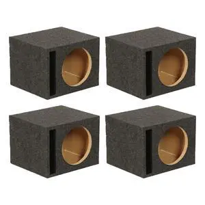 QPower QBASS Single 12" Vented MDF Subwoofer Box, Charcoal, 4-Pack | Heavy-Duty Construction with 2 Vents for Heat Management in Vehicle Sound Systems QPower QBASS Single 12" Vented MDF Subwoofer Box, Charcoal, 4-Pack | Heavy-Duty Construction with 2 Vents for Heat Management in Vehicle Sound Systems