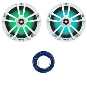 6.5" 225 Watt Peak Power 2-Way Marine Boat Yacht Audio Speakers (QTY 2) 1 Pair of OEM Replacement Speakers with 20ft Wire (White) 6.5" 225 Watt Peak Power 2-Way Marine Boat Yacht Audio Speakers (QTY 2) 1 Pair of OEM Replacement Speakers with 20ft Wire (White)