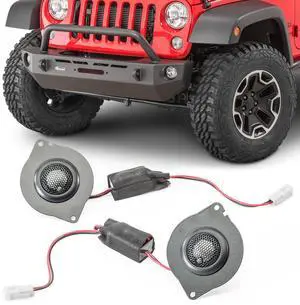 Super Tweeters - Sold as Pair - Fits Jeep Wrangler JK & Unlimited 4-Door 2015-2018 - Large 1 Aluminum Domed Swivel Tweeters - 50 Watt Rms with 100 Watt Peak - Made in The USA Super Tweeters - Sold as Pair - Fits Jeep Wrangler JK & Unlimited 4-Door 2015-2018 - Large 1 Aluminum Domed Swivel Tweeters - 50 Watt Rms with 100 Watt Peak - Made in The USA