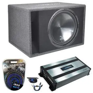 15 Inch Subwoofer Amp and Wiring Kit Package Vented 900W | Loaded single box enclosure design, mono power included, 4 gauge install set, deep low end for car or truck 15 Inch Subwoofer Amp and Wiring Kit Package Vented 900W | Loaded single box enclosure design, mono power included, 4 gauge install set, deep low end for car or truck