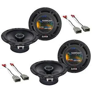 Fits Honda Pilot 2003-2008 6.5" Speaker Replacement Package | Rhythm Series 300W pair, grills included, plug-in factory harness adapters, easy car upgrade install, 6.5 inch size Fits Honda Pilot 2003-2008 6.5" Speaker Replacement Package | Rhythm Series 300W pair, grills included, plug-in factory harness adapters, easy car upgrade install, 6.5 inch size