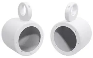 Pair MAC65W 6.5" White Aluminum Wakeboard Tower Speaker Pods, Waterproof, High-Efficiency Airspace, Universal Fit, for Marine and Boat Audio Pair MAC65W 6.5" White Aluminum Wakeboard Tower Speaker Pods, Waterproof, High-Efficiency Airspace, Universal Fit, for Marine and Boat Audio