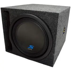 Alpine S-W12D4 Type S 12" Subwoofer in Slot Ported Sub Box 2 Ohm Final | Loaded vented bass enclosure, single 12 inch design for deep low-end, universal fit, wired and ready to play Alpine S-W12D4 Type S 12" Subwoofer in Slot Ported Sub Box 2 Ohm Final | Loaded vented bass enclosure, single 12 inch design for deep low-end, universal fit, wired and ready to play
