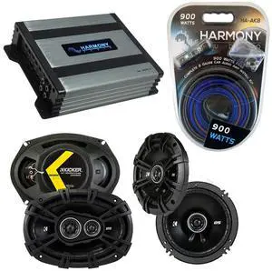 Compatible with Toyota Corolla 2009-2013 Speaker Replacement Kicker Bundle DSC65 DSC693 & Harmony HA-A400.4 Amp Compatible with Toyota Corolla 2009-2013 Speaker Replacement Kicker Bundle DSC65 DSC693 & Harmony HA-A400.4 Amp
