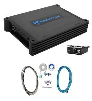 dBM12 2000W 2-Ohm Marine Boat Mono Amplifier with RMWK4 Amp Kit | 2000W Peak / 500W RMS, Class D, 2-Ohm, Low Pass Crossover, Bass EQ, Bass Remote, 4 AWG Waterproof Amp Wire Kit, 2-items dBM12 2000W 2-Ohm Marine Boat Mono Amplifier with RMWK4 Amp Kit | 2000W Peak / 500W RMS, Class D, 2-Ohm, Low Pass Crossover, Bass EQ, Bass Remote, 4 AWG Waterproof Amp Wire Kit, 2-items