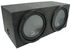 Dual 12" Rearfire Loaded Sub Box Subwoofer Enclosure R124 | Deep rich bass package for daily drivers, simple wiring hookup, great factory system upgrade, 12 inch size Dual 12" Rearfire Loaded Sub Box Subwoofer Enclosure R124 | Deep rich bass package for daily drivers, simple wiring hookup, great factory system upgrade, 12 inch size