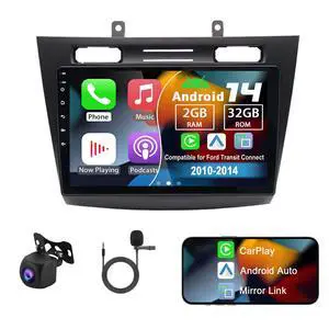 Android 14 Double Din Car Radio for Ford Transit Connect 2010-2014 | 10" Touch Screen Car Stereo with Wireless Carplay Android Auto GPS WiFi Mic Backup Camera (2+32G) Android 14 Double Din Car Radio for Ford Transit Connect 2010-2014 | 10" Touch Screen Car Stereo with Wireless Carplay Android Auto GPS WiFi Mic Backup Camera (2+32G)