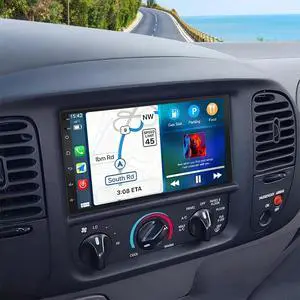 7" Car Radio Upgrade for Ford F150 F-150 1997-2004 with Wireless CarPlay and Android Auto, Android 14 Touch Screen Double Din Car Stereo Head Unit Support Bluetooth GPS WiFi FM RDS SWC Camera, 2+32G 7" Car Radio Upgrade for Ford F150 F-150 1997-2004 with Wireless CarPlay and Android Auto, Android 14 Touch Screen Double Din Car Stereo Head Unit Support Bluetooth GPS WiFi FM RDS SWC Camera, 2+32G