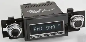 Retro Manufacturing Laguna Radio with Chrome Face, 53P-73P Knobs, and Vintage Overlay LAC-M1-218-53P-73P-SCP Retro Manufacturing Laguna Radio with Chrome Face, 53P-73P Knobs, and Vintage Overlay LAC-M1-218-53P-73P-SCP