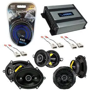 Compatible with Ford Mustang 1986-1993 Factory Speaker Replacement Kicker Bundle DS Series & Harmony HA-A400.4 Compatible with Ford Mustang 1986-1993 Factory Speaker Replacement Kicker Bundle DS Series & Harmony HA-A400.4