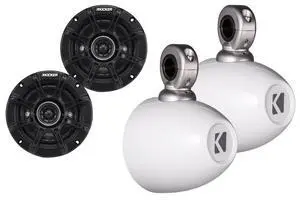 40KMMTESW White Mini Wake Tower Enclosures with 41DSC44 Speakers | White mini wake tower marine enclosures loaded with 4 in DSC speakers 40KMMTESW White Mini Wake Tower Enclosures with 41DSC44 Speakers | White mini wake tower marine enclosures loaded with 4 in DSC speakers