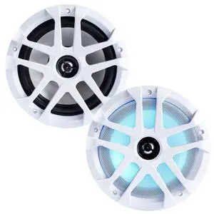8" LED Marine Coaxial Speakers - 1 Pair (2 Units) - OEM Bulk Pack MXA80L with White Grilles 8" LED Marine Coaxial Speakers - 1 Pair (2 Units) - OEM Bulk Pack MXA80L with White Grilles