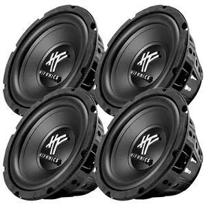 4 Pack HFX8D4 8" Round Subwoofer, 250 Watt Max 125 Watt RMS Single Speaker for Cars and Vehicles, 4 Ohm, Heavy Gauge and Powder Coated, Black 4 Pack HFX8D4 8" Round Subwoofer, 250 Watt Max 125 Watt RMS Single Speaker for Cars and Vehicles, 4 Ohm, Heavy Gauge and Powder Coated, Black