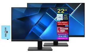 Vero 22" FHD 100Hz FreeSync Monitor (2 Pack) | 4ms Response Time, 100 Hz Refresh Rate, Flicker Free, Anti-Glare, VESA Mount (100mm), HDMI, Black Vero 22" FHD 100Hz FreeSync Monitor (2 Pack) | 4ms Response Time, 100 Hz Refresh Rate, Flicker Free, Anti-Glare, VESA Mount (100mm), HDMI, Black