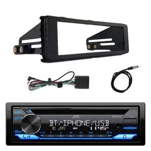 Single DIN AM/FM Radio Bluetooth CD Player Receiver with 98-13 Harley Davidson, HD Touring Stereo Installation Kit, 22" Antenna Single DIN AM/FM Radio Bluetooth CD Player Receiver with 98-13 Harley Davidson, HD Touring Stereo Installation Kit, 22" Antenna